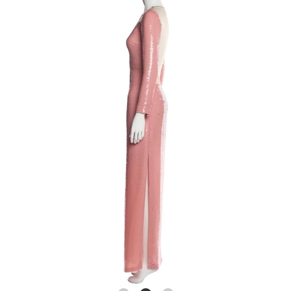 Stella McCartney Sequin Silk Crew Neck Evening Gown in color Pink Hydrangea - Picture 3 of 10